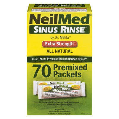 NeilMed Sinus Rinse Saline Nasal Rinse, Extra Strength - 70 Packets