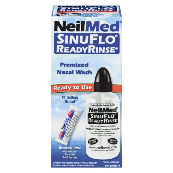 NeilMed SinuFlo ReadyRinse Premixed Nasal Wash, 240 ml