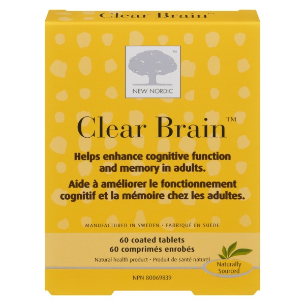 New Nordic Clear Brain Cognitive Health & Memory Supplement with Green Tea and Walnut
