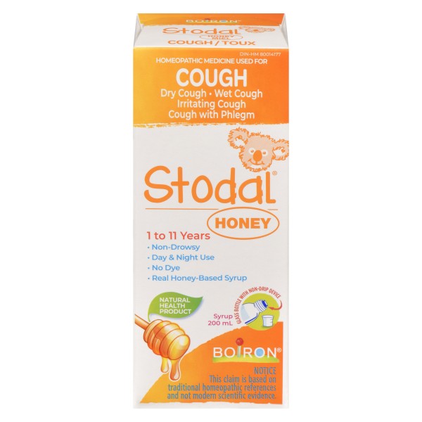 Boiron Stodal Children's Homeopathic Cough Syrup, Honey - 200 ml