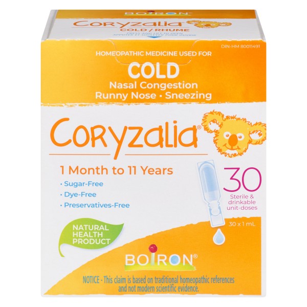 Boiron Coryzalia Children's Cold, 30 Sterile Drinkable Doses x 1 ml