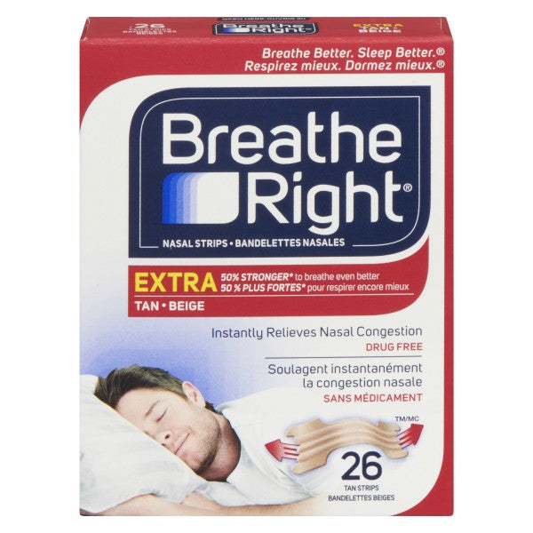 Breathe Right Nasal Strips Extra Strength Tan