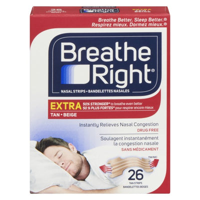 Breathe Right Nasal Strips Extra Strength Tan