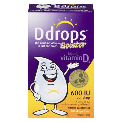 Ddrops Kids Liquid Vitamin D3 Booster 600 IU, 180 Drops - 5 ml