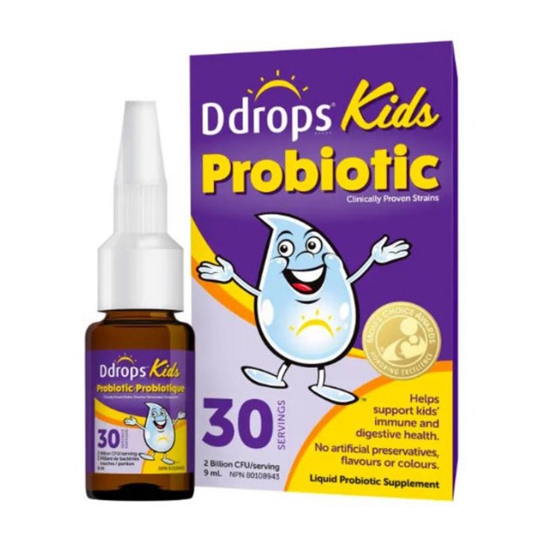 Ddrops Kids Probiotic Liquid Probiotic Supplement for Ages 1+ Years, 9 ml