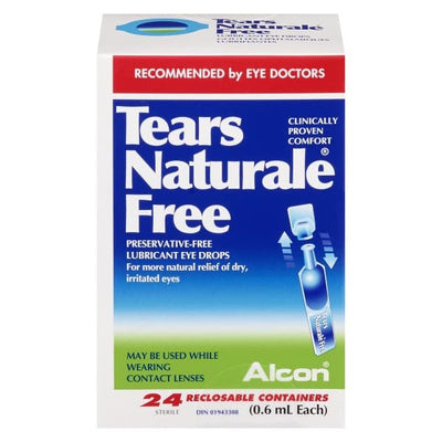 Alcon Tears Naturale Free Lubricant Eye Drops, 24 x 0.6 ml