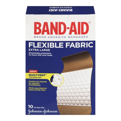 Band-Aid Adhesive Bandages Flexible Fabric, 10 Extra Large