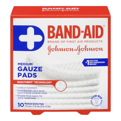 Band-Aid Cushion-Care Gauze Pads, 10 Medium Pads