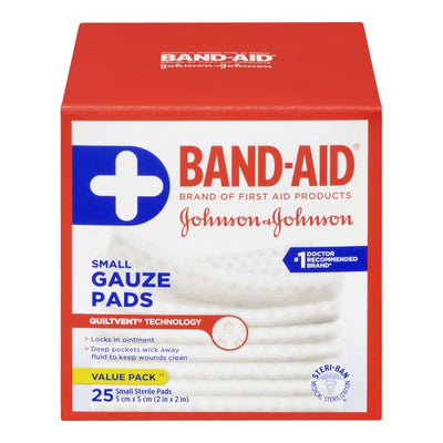 Band-Aid Cushion-Care Gauze Pads, 25 Small Pads - Value Pack