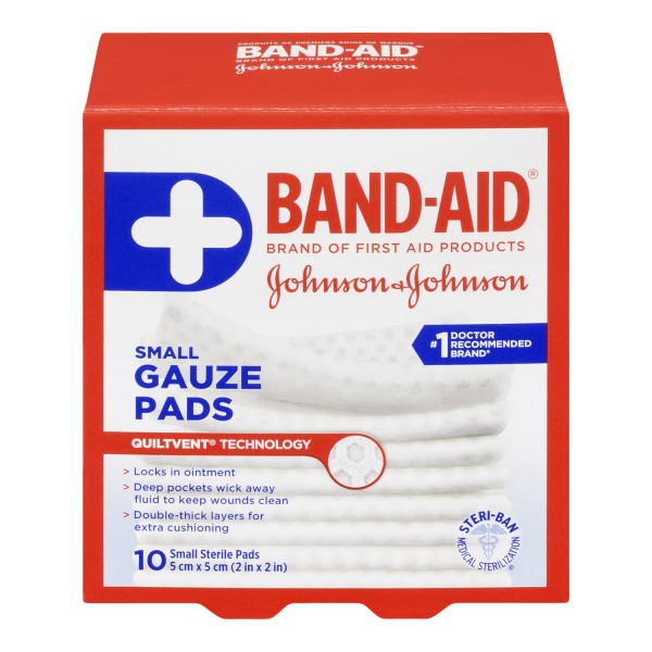 Band-Aid Cushion-Care Gauze Pads, 10 Small Pads