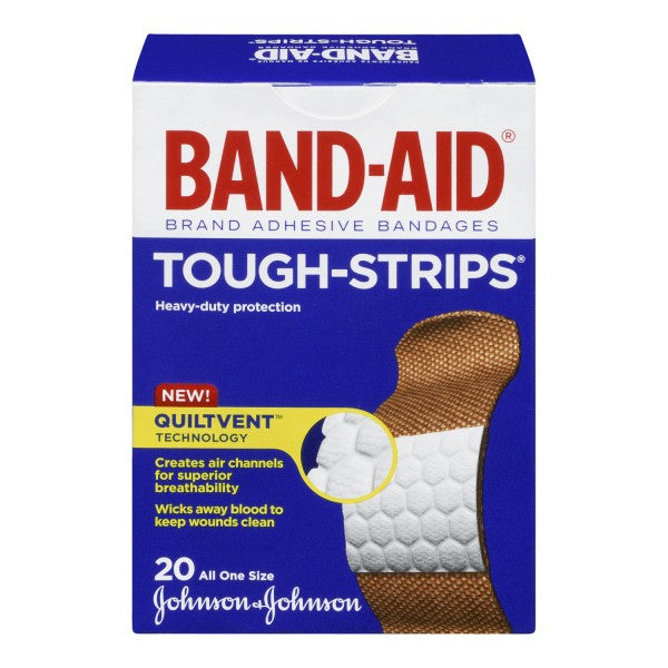 Band-Aid Tough Strips Brand Adhesive Bandages, 20 All One Size