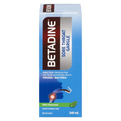 Betadine Sore Throat Gargle, Mint - 240 ml