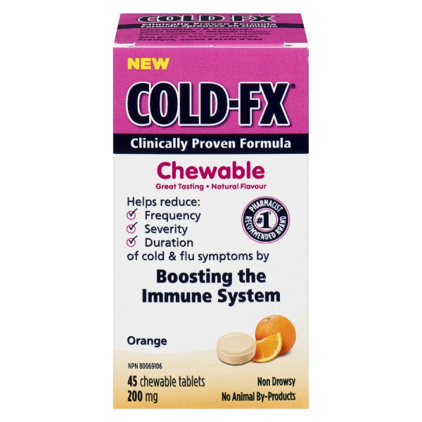 Cold-FX Daily Support, Orange - 45 Chewable Tablets