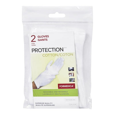 Formedica Protection Cotton Washable and Reusable Gloves, White - S / M