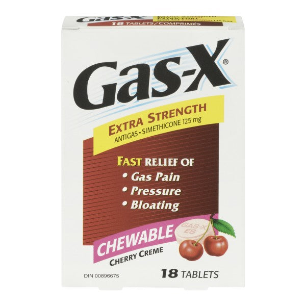 Gas-X Extra Strength Chewables, Cherry Creme - 18 Tablets