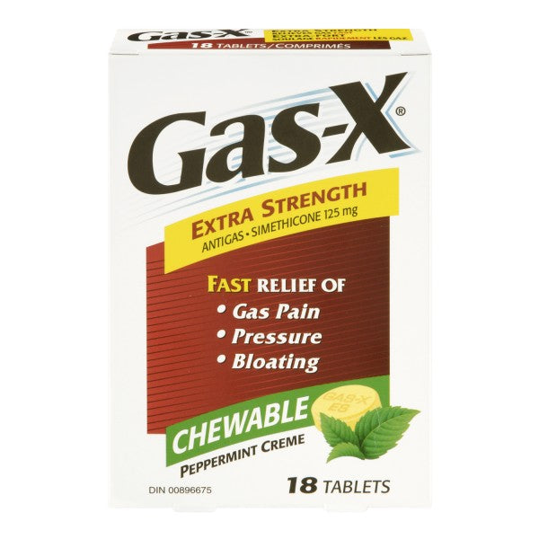 Gas-X Extra Strength Chewables, Peppermint Creme - 18 Tablets