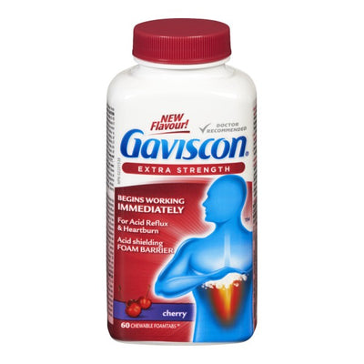 Gaviscon Extra Strength Chewable Foamtabs, Cherry - 60 Chewable Foamtabs