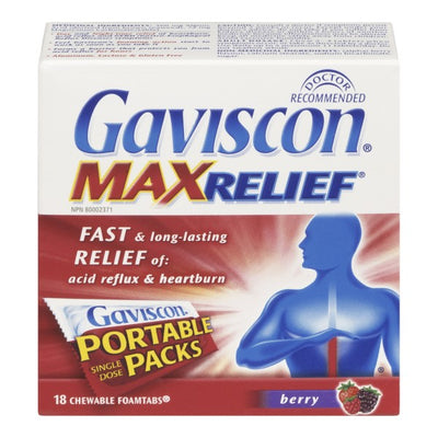 Gaviscon Max Relief, Berry Blend - 18 Chewable Foamtabs