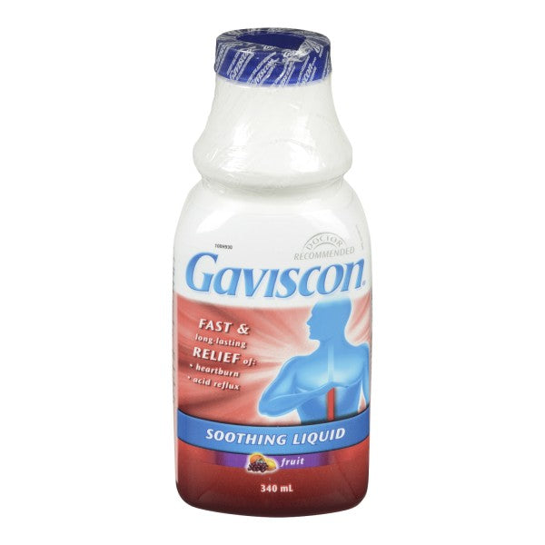 Gaviscon Acid Shielding Foam Barrier Regular Strength Soothing Liquid, Fruit Blend - 340 ml