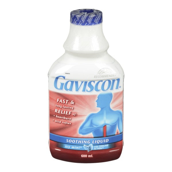Gaviscon Acid Shielding Foam Barrier Regular Strength Soothing Liquid, Icy Mint - 600 ml