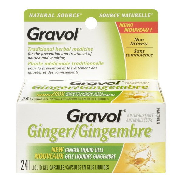 Gravol Ginger Antinauseant, 24 Liquid Gels