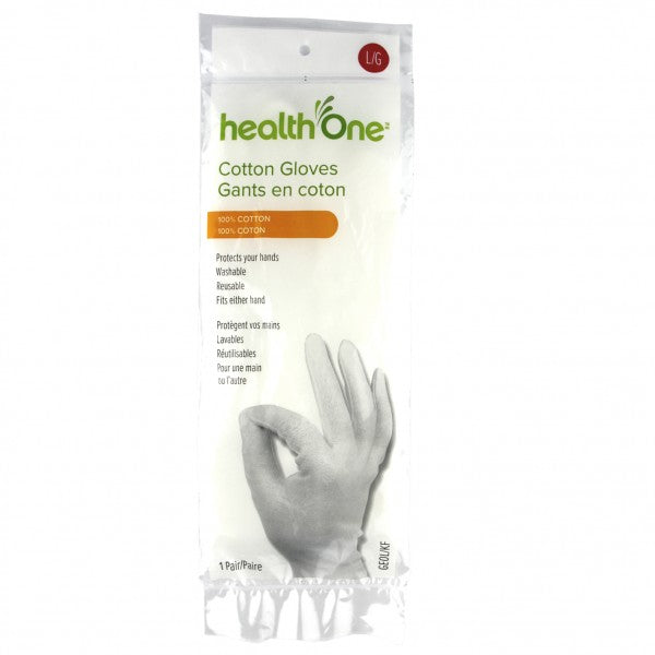 health One Cotton Gloves, Large