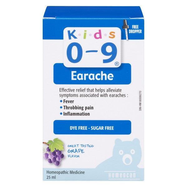 Homeocan Kids 0-9 Earache Oral Solution, Grape - 25ml