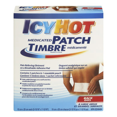 Icy Hot Medicated Back Patches, L - 5 Patches