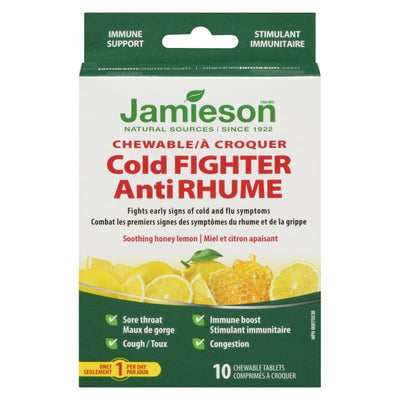 Jamieson Chewable Cold Fighter, Honey Lemon - 10 Chewable Tablets