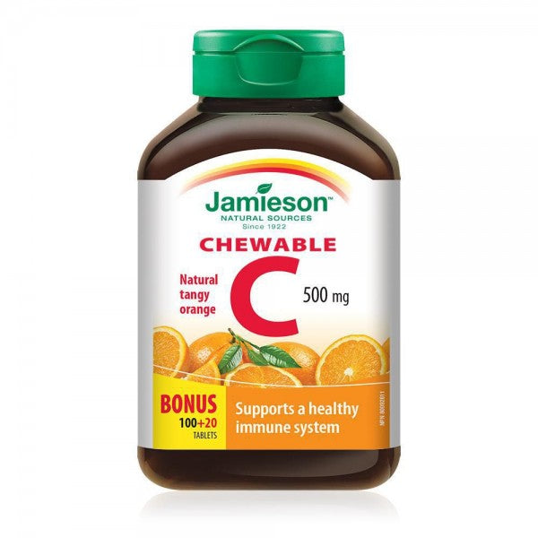 Jamieson Chewable Vitamin C, Tangy Orange - 120 Tablets