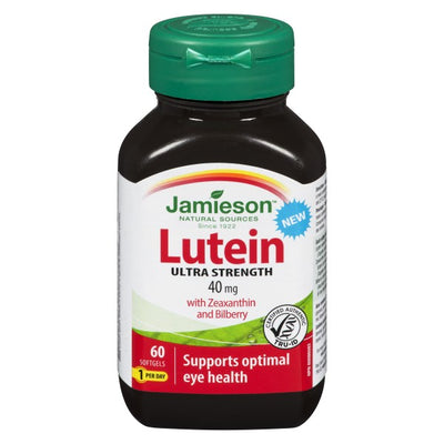 Jamieson Lutein Ultra Strength 40mg with Zeaxanthin & Bilberry, 60 Softgels