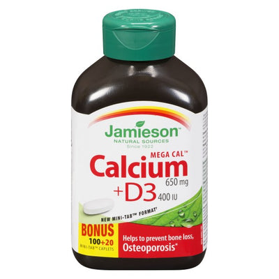 Jamieson Mega Cal Calcium + D3 Bonus Pack, 120 Caplets