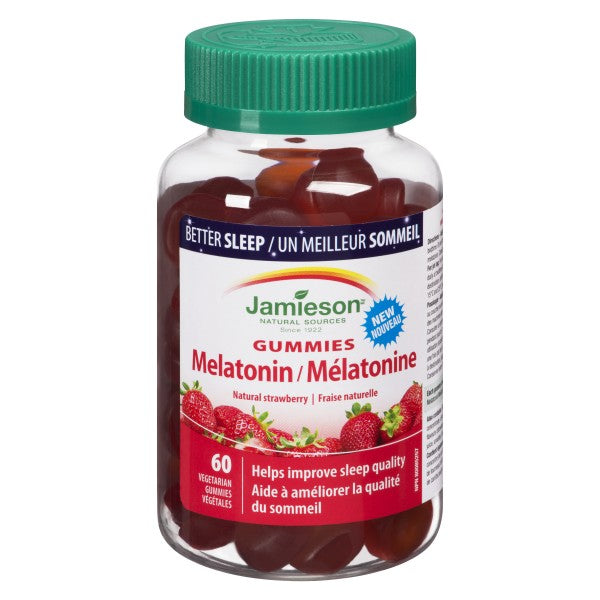 Jamieson Melatonin Gummies 2.5mg, Strawberry - 60 Gummies