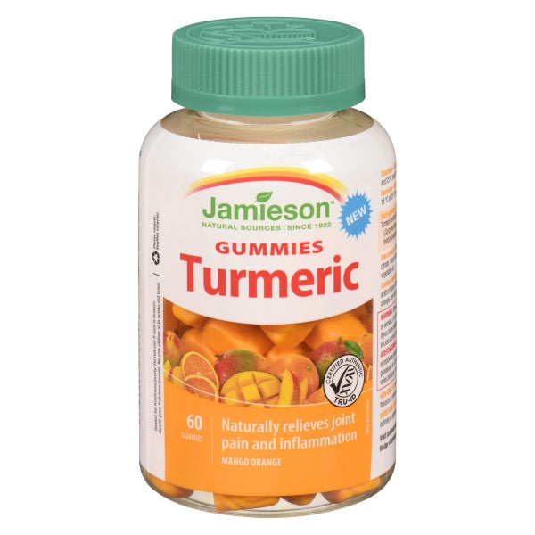 Jamieson Tumeric 6250mg Gummies, Mango Orange - 60 Gummies