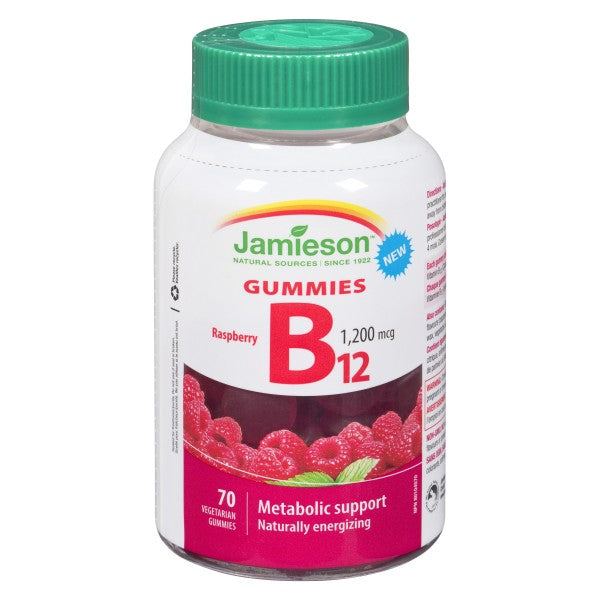 Jamieson Vitamin B12 Gummies 1200 mcg, Raspberry - 70 Gummies