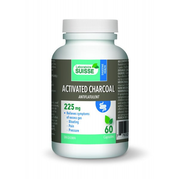Laboratoire Suisse Digestive Health Activated Charcoal, 60 Capsules