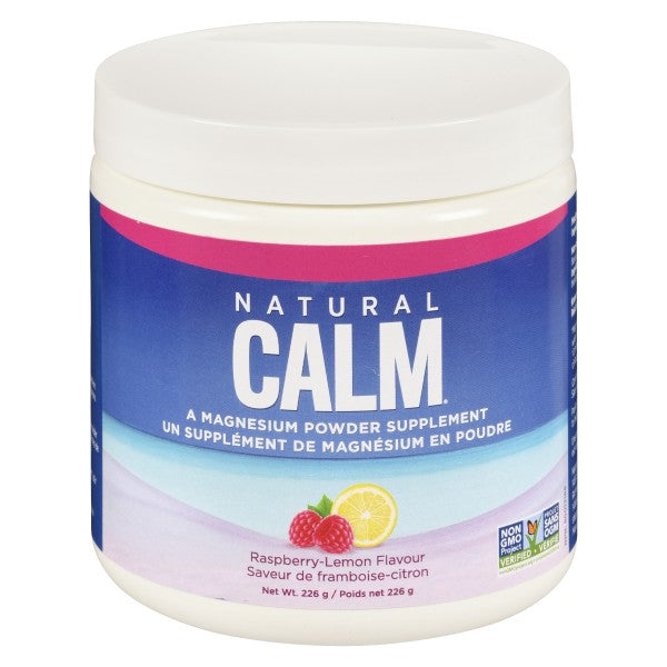 Natural Calm Magnesium Powder Supplement, Raspberry Lemon - 226g