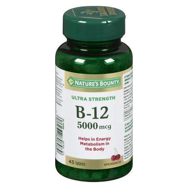 Nature's Bounty Vitamin B-12, Ultra Strength Cherry - 45 Tablets