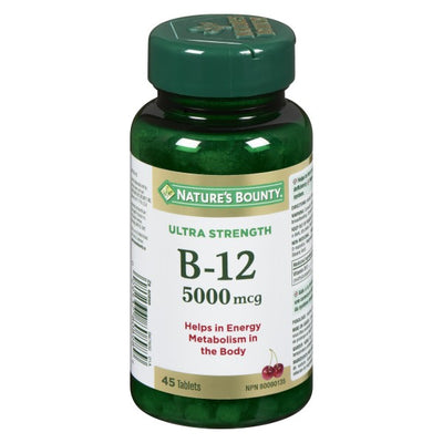 Nature's Bounty Vitamin B-12, Ultra Strength Cherry - 45 Tablets
