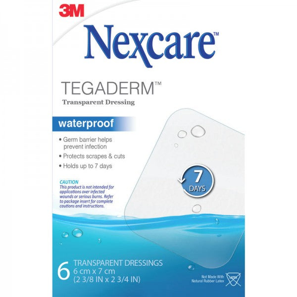 3M Nexcare Tegaderm Waterproof Transparent Dressing, 6 Pack