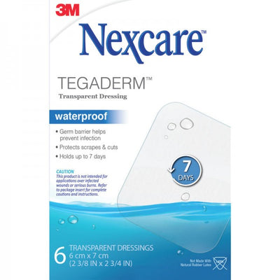3M Nexcare Tegaderm Waterproof Transparent Dressing, 6 Pack
