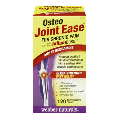 Webber Naturals Osteo Joint Ease with InflamEase and Glucosamine, 120 Easy-Swallow Caplets