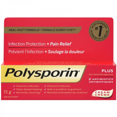 Polysporin Plus Pain Relief Antibiotic Cream, 15g