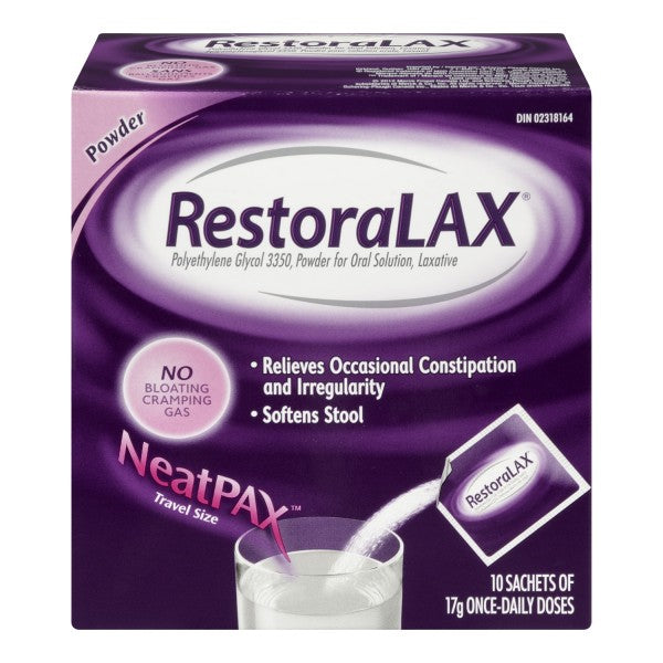 RestoraLAX NeatPax Travel Size, 10 Sachets