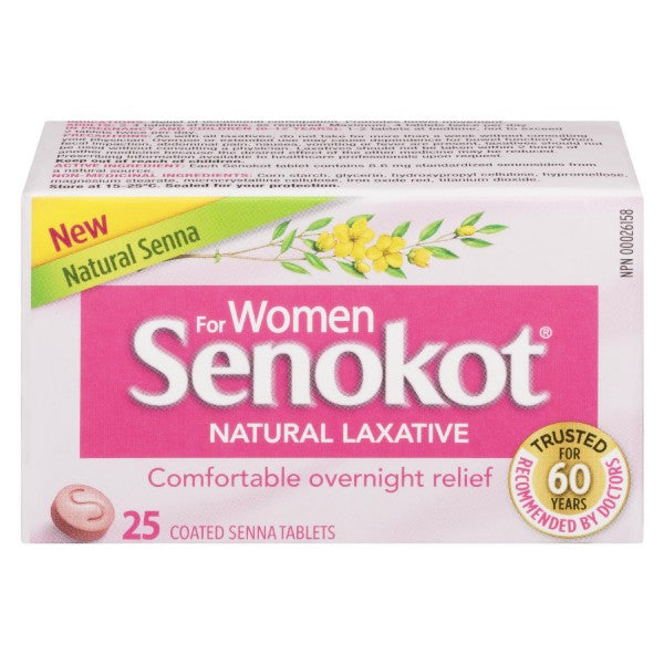 Senokot Natural Laxitive For Women, 25 Tablets