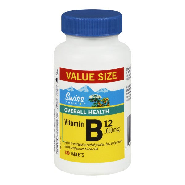 Swiss Natural Sources Vitamin B12 1000mcg, 180 Tablets