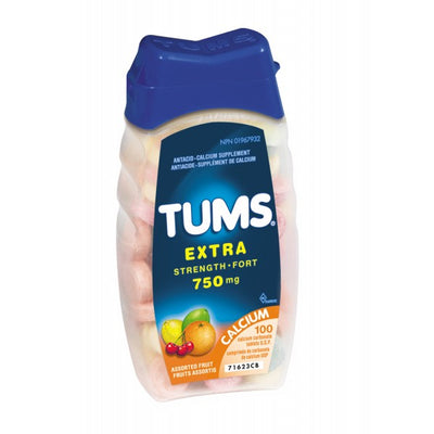Tums Extra Strength Antacid, Assorted Fruit - 100 Count