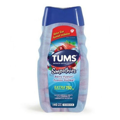 Tums Extra Strength Antacid, Assorted Fruit Smoothies - 140 Count