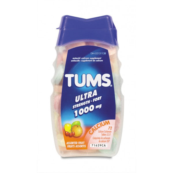 Tums Ultra Strength Antacid, Assorted Fruit - 72 Count