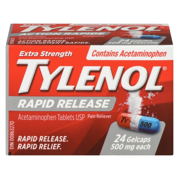 Tylenol Extra Strength Pain Relief Rapid Release, 24 Gelcaps